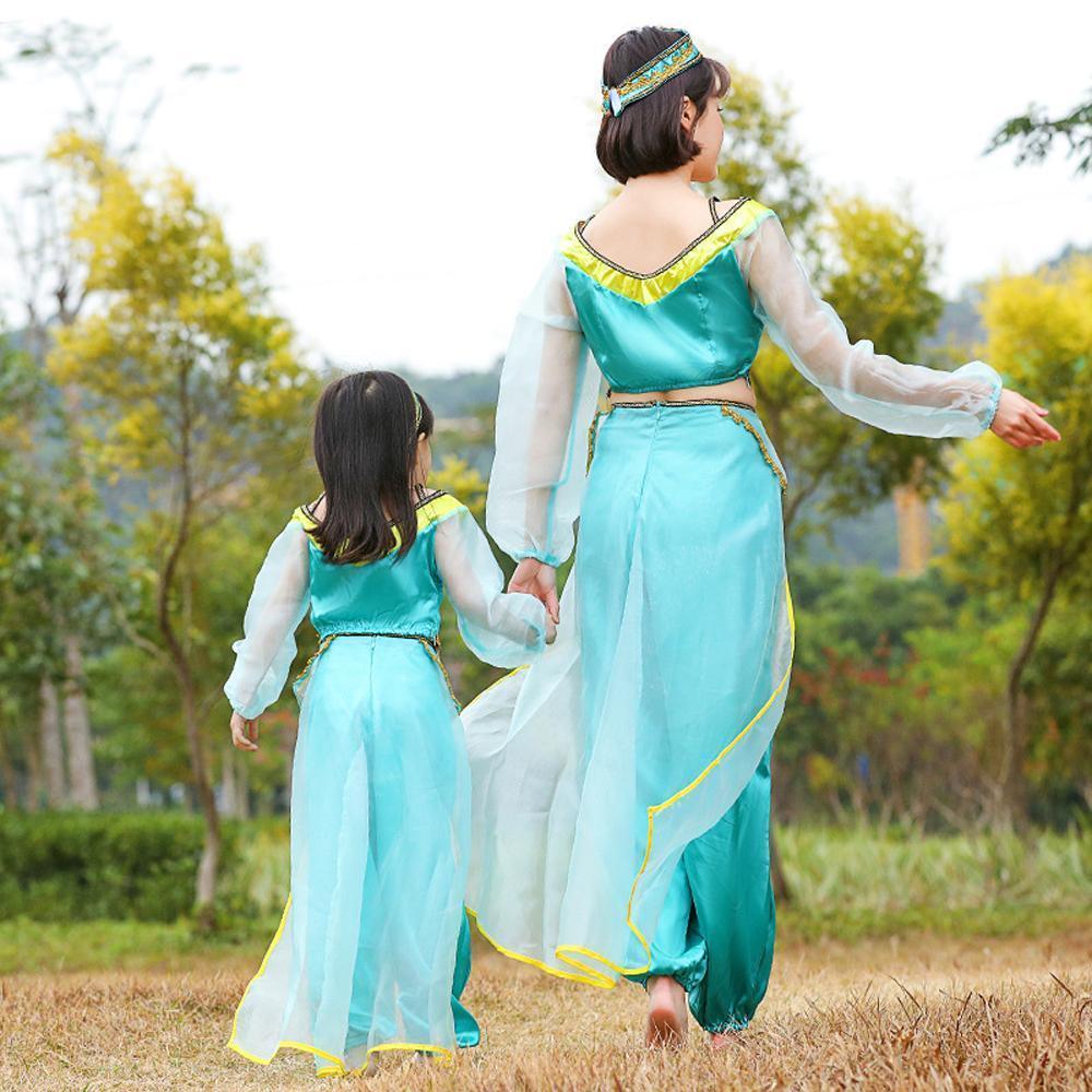 Aladdin Princess Jasmine Costume Cosplay Matching Dress Mom And Me - Pajamasbuy