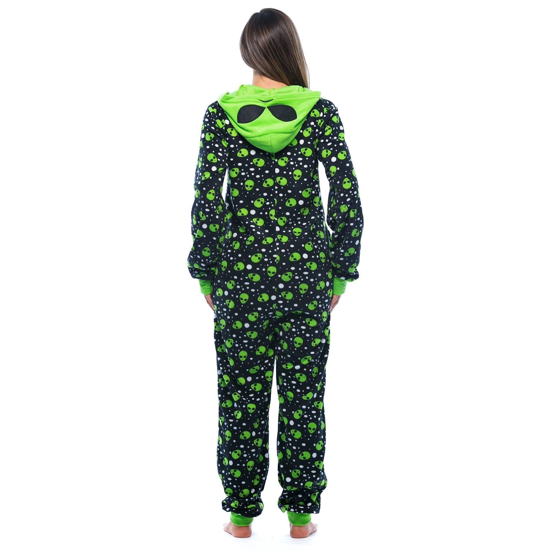 Alien Adult Onesie Kigurumi Costume Halloween Horror ghost face mask Jumpsuits - Pajamasbuy