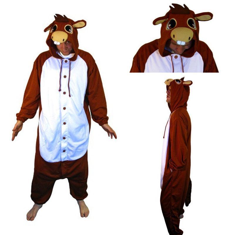 BuyAnimal Adult Brown Donkey Onesies Hoodie kigurumi Pajamas Now Cheaper With 3 - 5 Days Ship - PajamasBuy