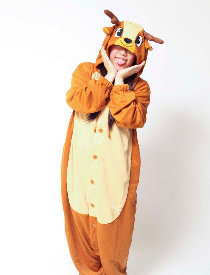 BuyAnimal Adult Deer Onesies Hoodie Kigurumi Costume pajamas Now Cheaper With 3 - 5 Days Ship - PajamasBuy