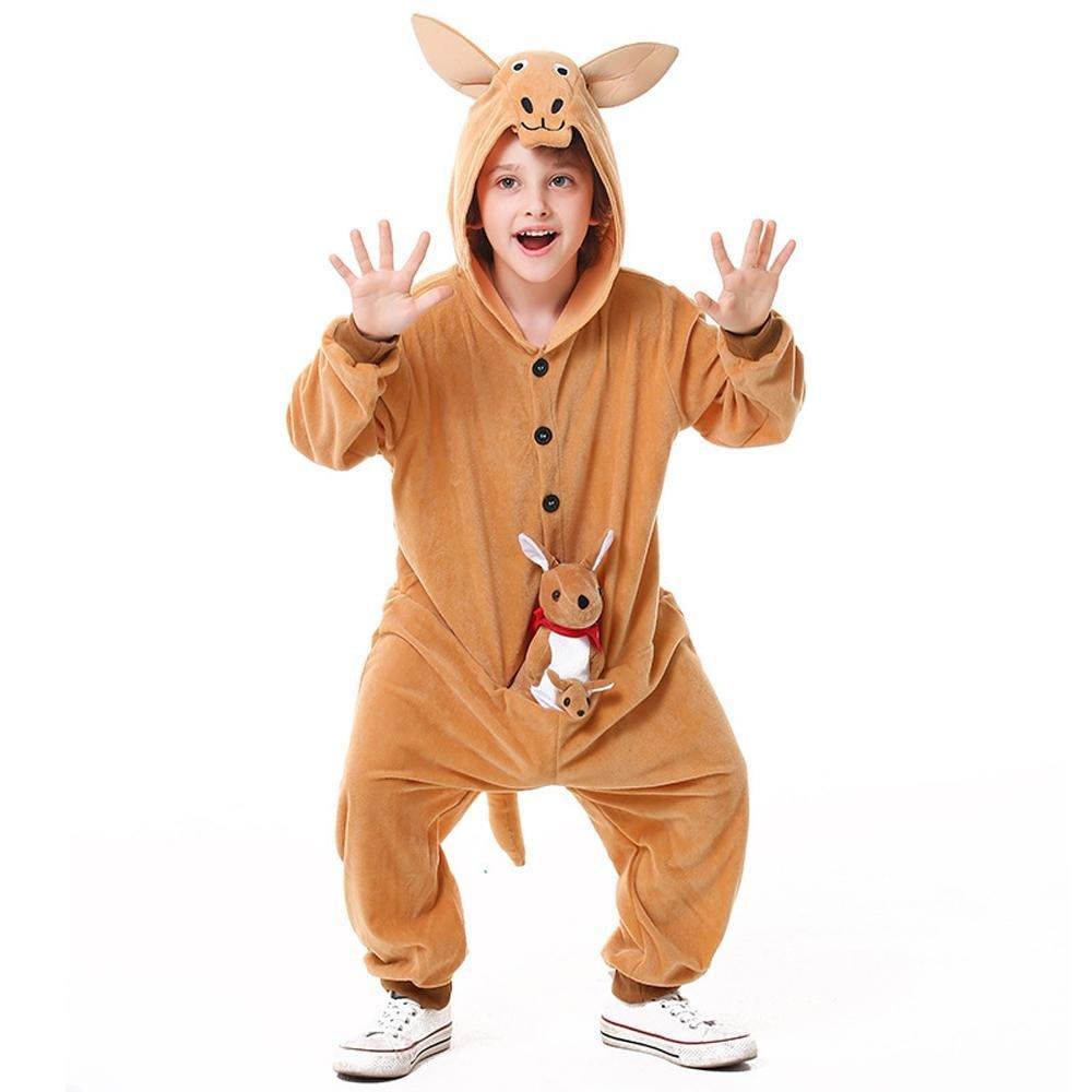 Animal kangaroo kids Kigurumi Pajamas Costume Onesies hooded jumpsuit - Pajamasbuy