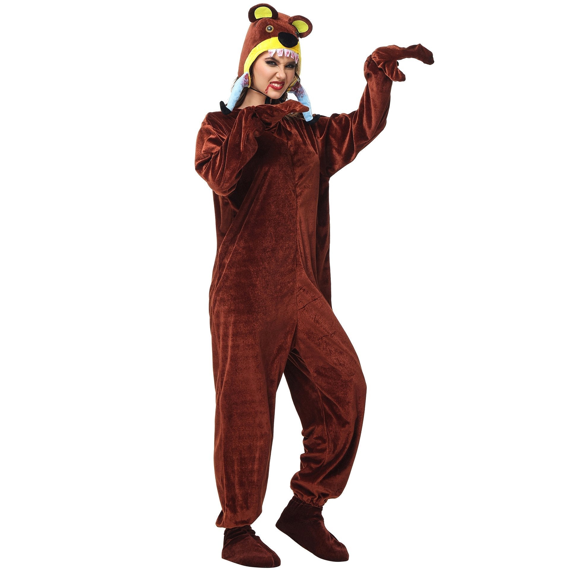 BuyAnimal kigurumi onesies Cannibal Bear Costume Funny Pajamas for Halloween Now Cheaper With 3 - 5 Days Ship - PajamasBuy