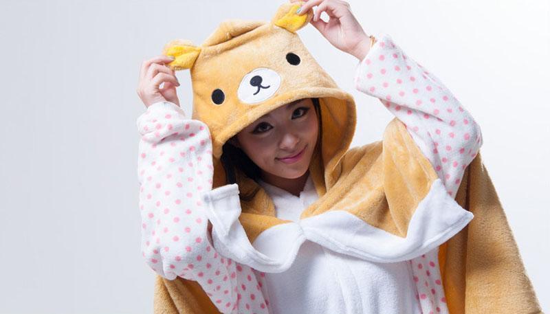 Animal Kigurumi Rilakkuma Cosplay Costume Hoodie Cloak Shawl - Pajamasbuy