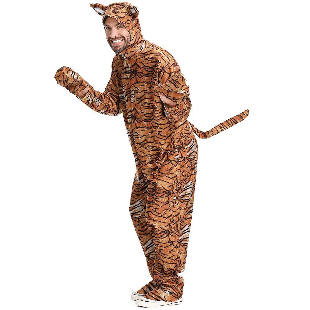 Animal Tiger Adult Jumpsuit Cosplay Costume Outfits Carnival Suit - Pajamasbuy