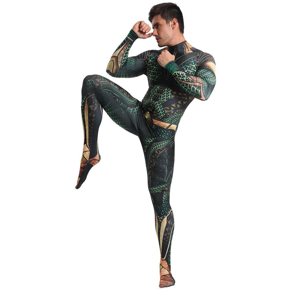 Aquaman Arthur Cosplay Zentai Jumpsuit Halloween Fancy Cosplay Costume - Pajamasbuy