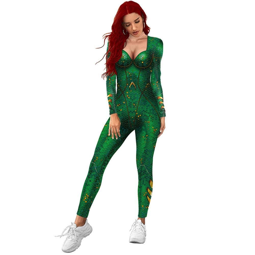 BuyAtlanna Queen Aquaman Cosplay Costume Jumpsuit Halloween Sequined Catsuit Party Zentai Now Cheaper With 3 - 5 Days Ship - PajamasBuy