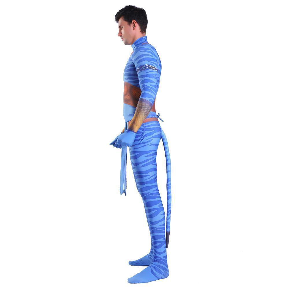 Avatar 2 Neytiri Battle Costume Tail Suit Unisex Jumpsuit Halloween Cosplay Zentai Bodysuit for Adult Kids - Pajamasbuy