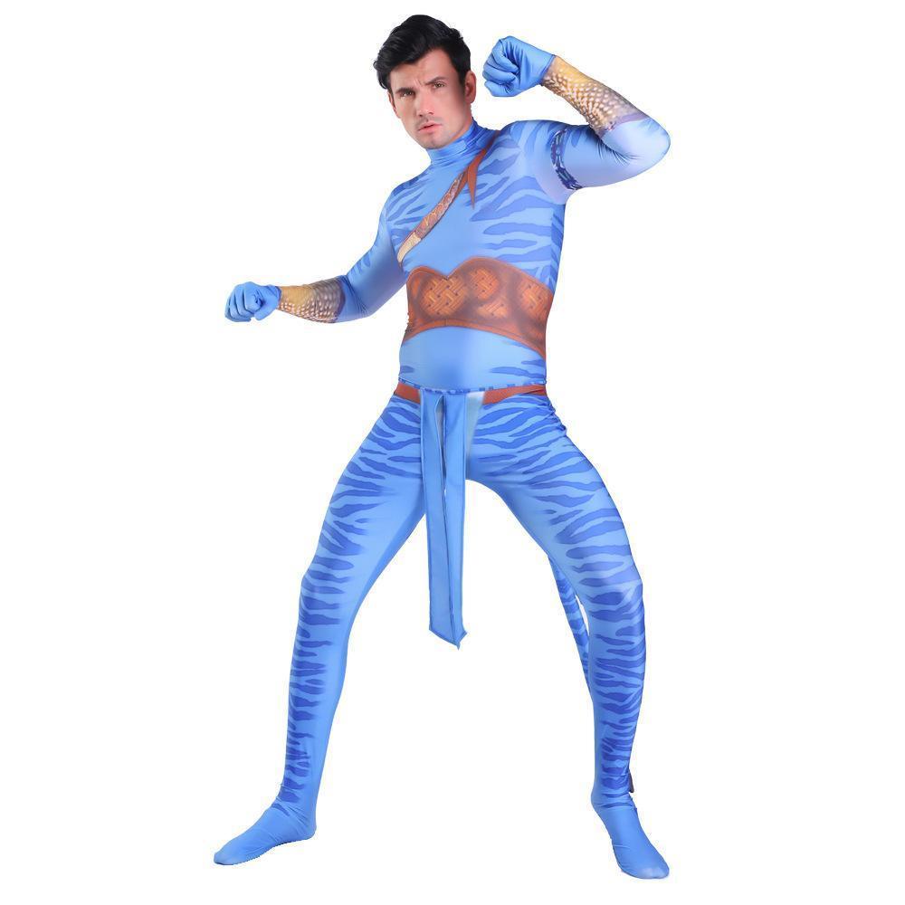 Avatar 2 Neytiri Battle Costume Tail Suit Unisex Jumpsuit Halloween Cosplay Zentai Bodysuit for Adult Kids - Pajamasbuy