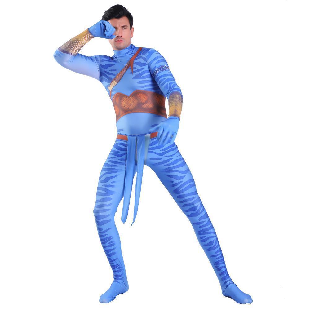 Avatar 2 Neytiri Battle Costume Tail Suit Unisex Jumpsuit Halloween Cosplay Zentai Bodysuit for Adult Kids - Pajamasbuy