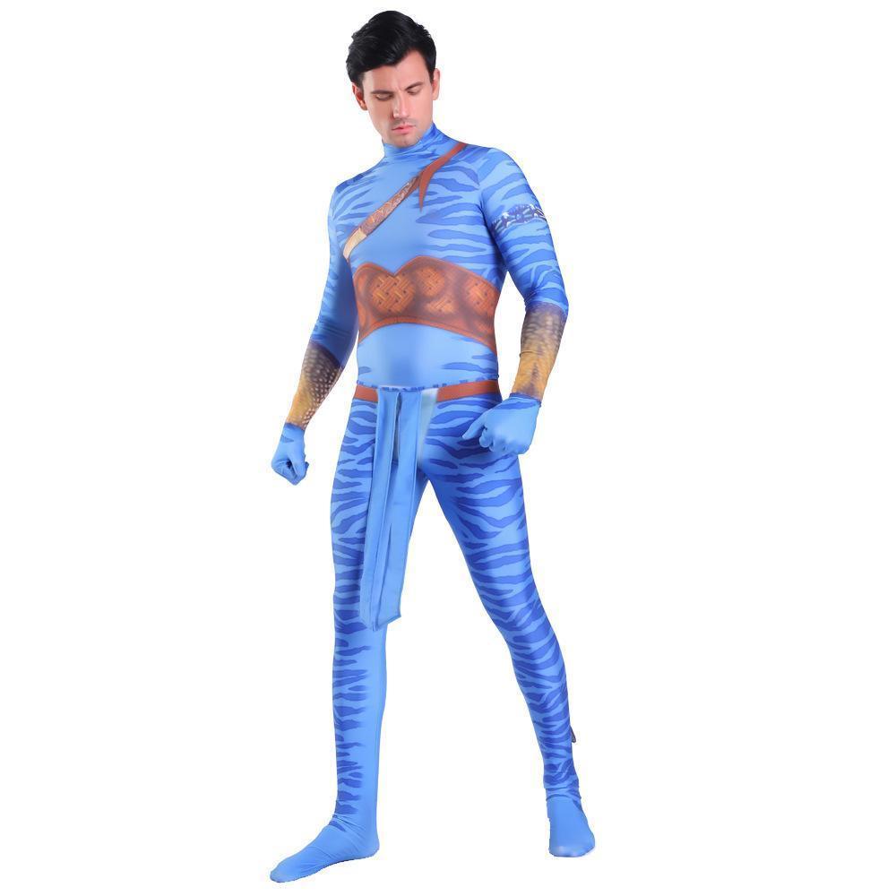 Avatar 2 Neytiri Battle Costume Tail Suit Unisex Jumpsuit Halloween Cosplay Zentai Bodysuit for Adult Kids - Pajamasbuy