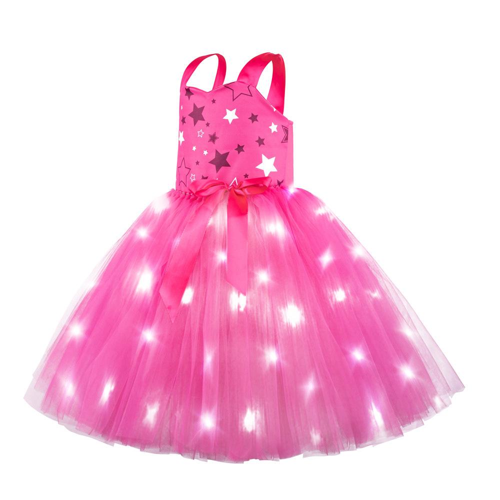 BuyBarbie Movie Margot Barbie Pink Glow Tutu Dress Halloween Outfits Cosplay Costume Kids Now Cheaper With 3 - 5 Days Ship - PajamasBuy