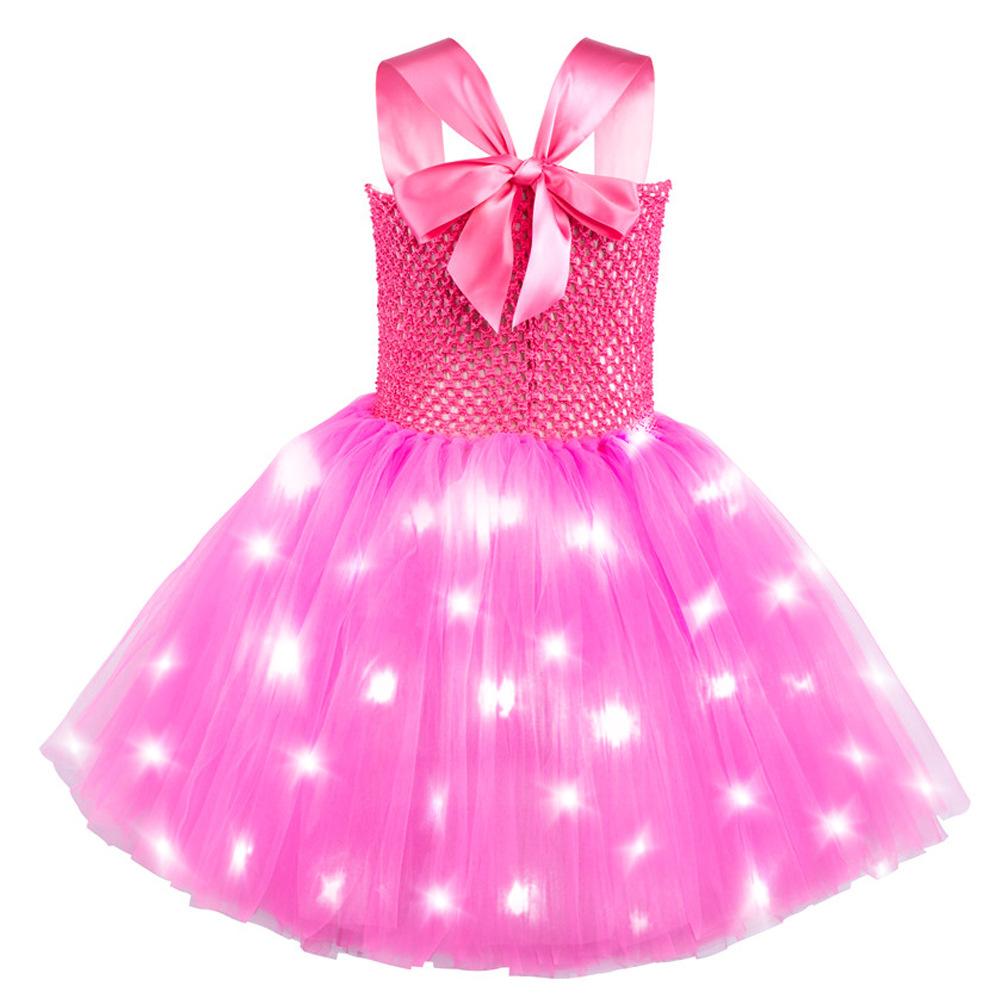 BuyBarbie Movie Margot Barbie Pink Glow Tutu Dress Halloween Outfits Cosplay Costume Kids Now Cheaper With 3 - 5 Days Ship - PajamasBuy