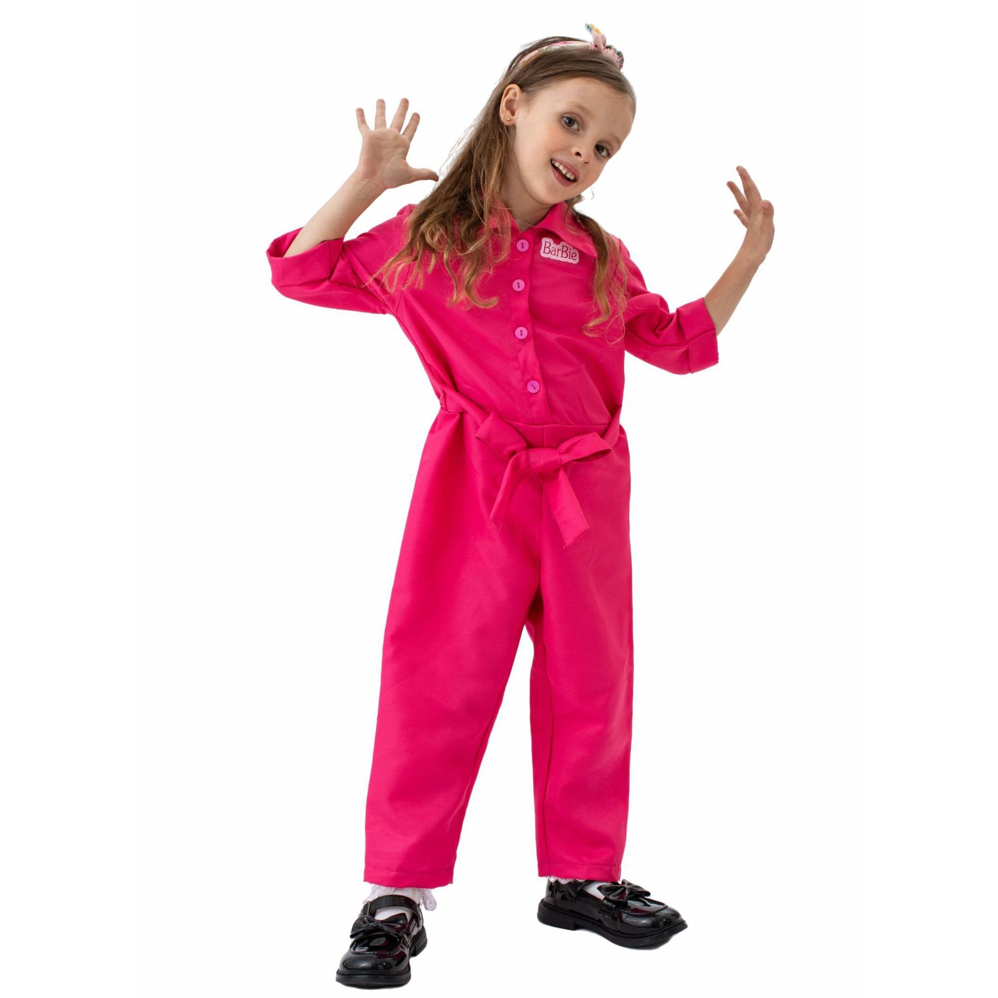 BuyBarbie Movie Margot Barbie Pink Jumpsuit Kids Outfits Cosplay Costume Now Cheaper With 3 - 5 Days Ship - PajamasBuy