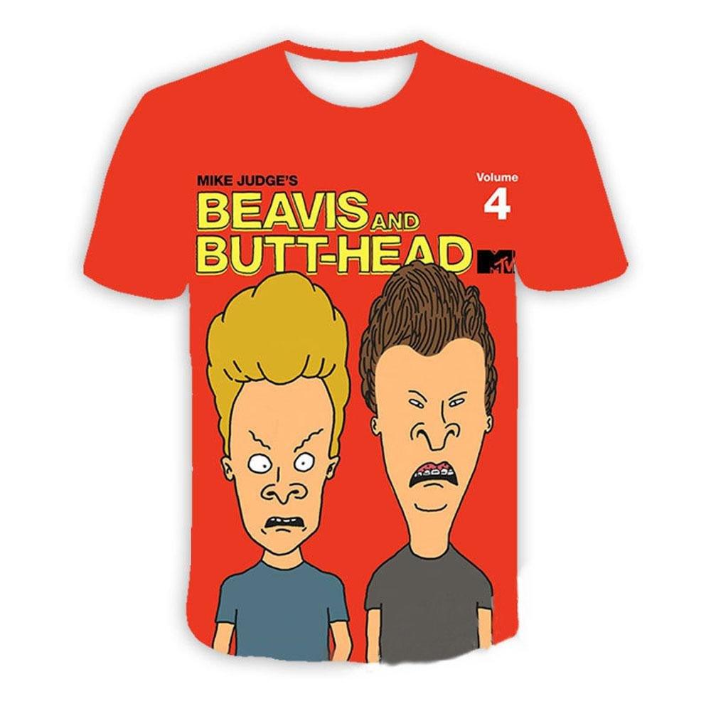 Beavis and butthead costumes round neck short sleeve men's 3D T-shirt - Pajamasbuy