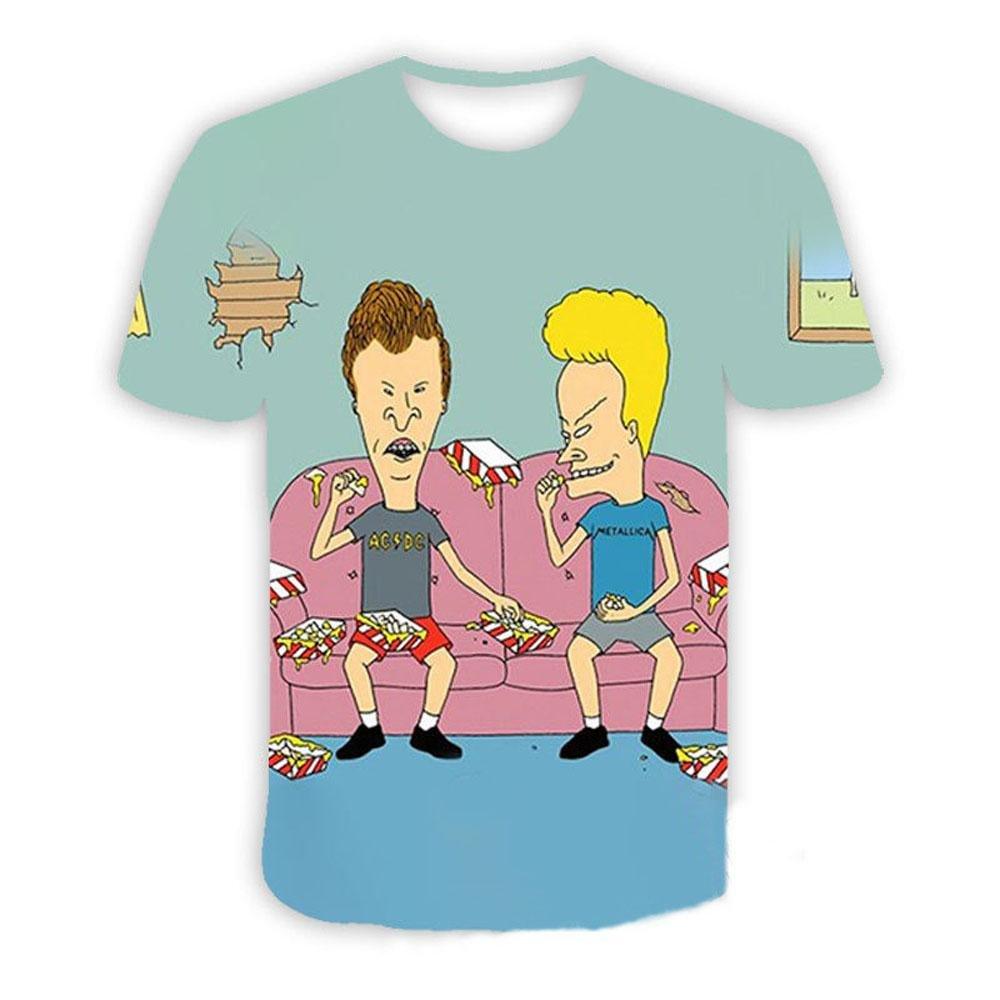 Beavis and butthead costumes round neck short sleeve men's 3D T-shirt - Pajamasbuy