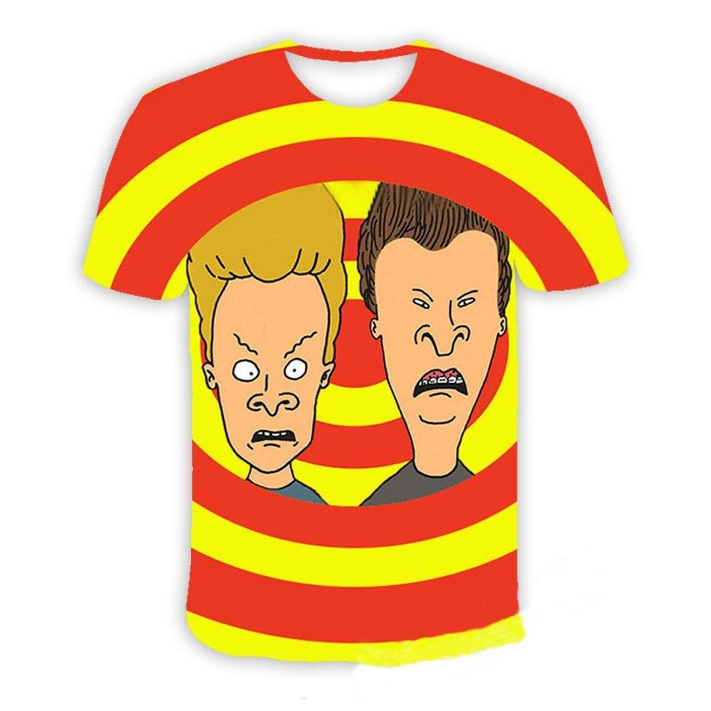 Beavis and butthead costumes round neck short sleeve men's 3D T-shirt - Pajamasbuy