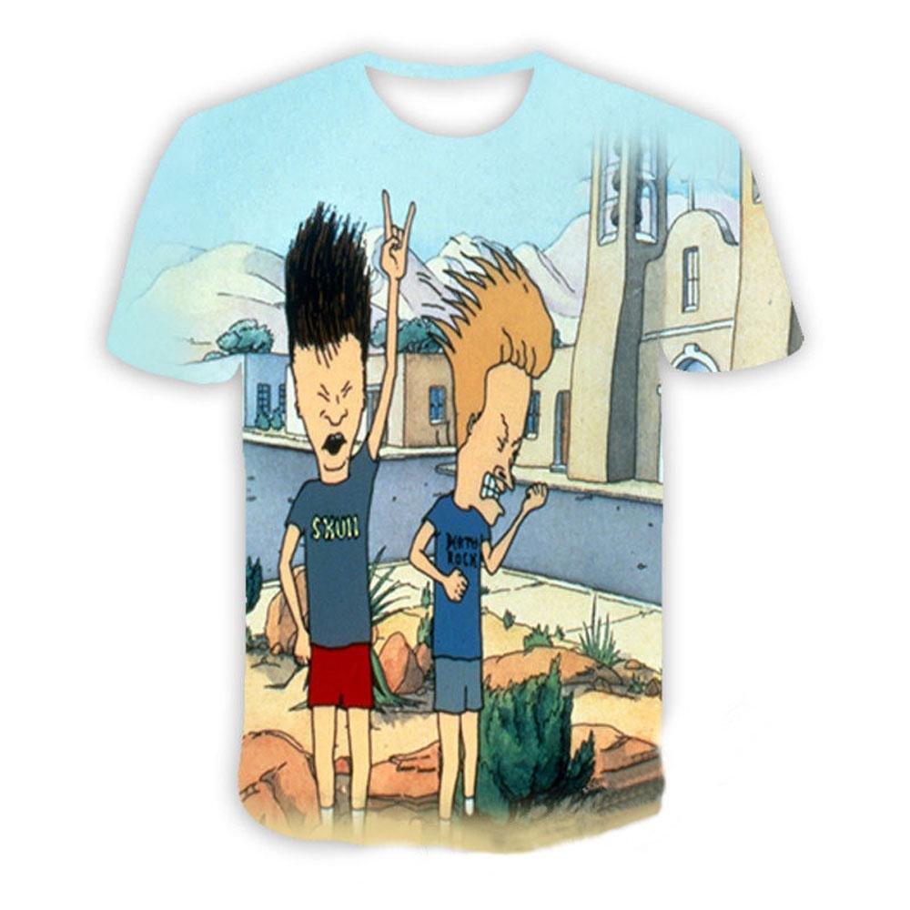 Beavis and butthead costumes round neck short sleeve men's 3D T-shirt - Pajamasbuy