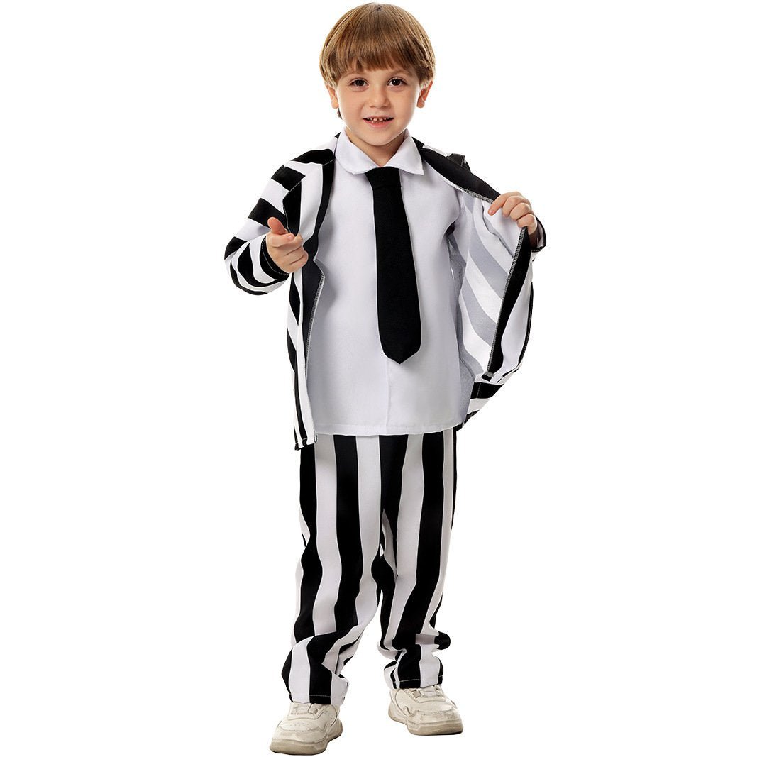 BuyBeetlejuice Family Cosplay Costume Halloween Matching Outfits for Kids Now Cheaper With 3 - 5 Days Ship - PajamasBuy