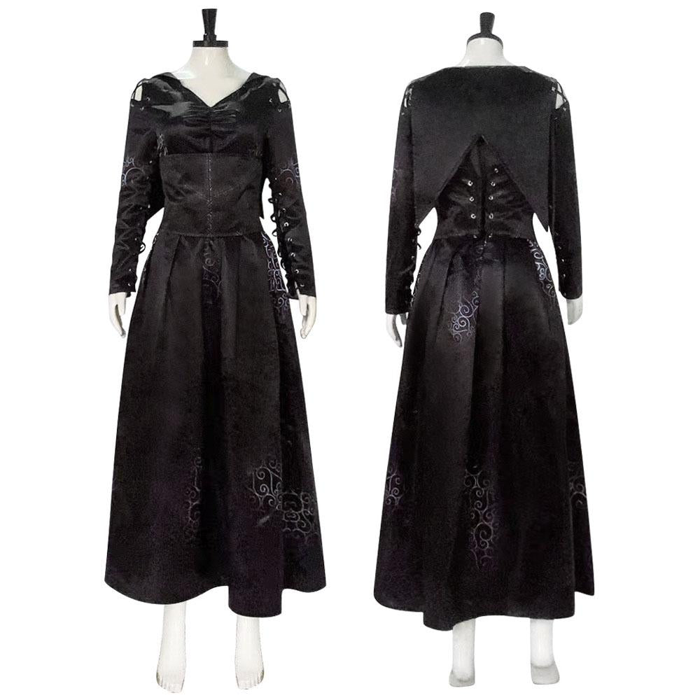 BuyBellatrix Lestrange Satin Dress Halloween Cosplay Costume Now Cheaper With 3 - 5 Days Ship - PajamasBuy