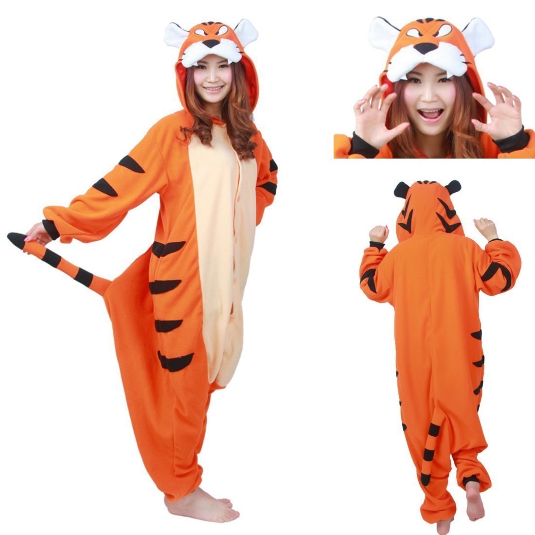 BuyBengal Tiger Animal Onesie Hoodie Kigurumi Pajamas Sleepwear Now Cheaper With 3 - 5 Days Ship - PajamasBuy