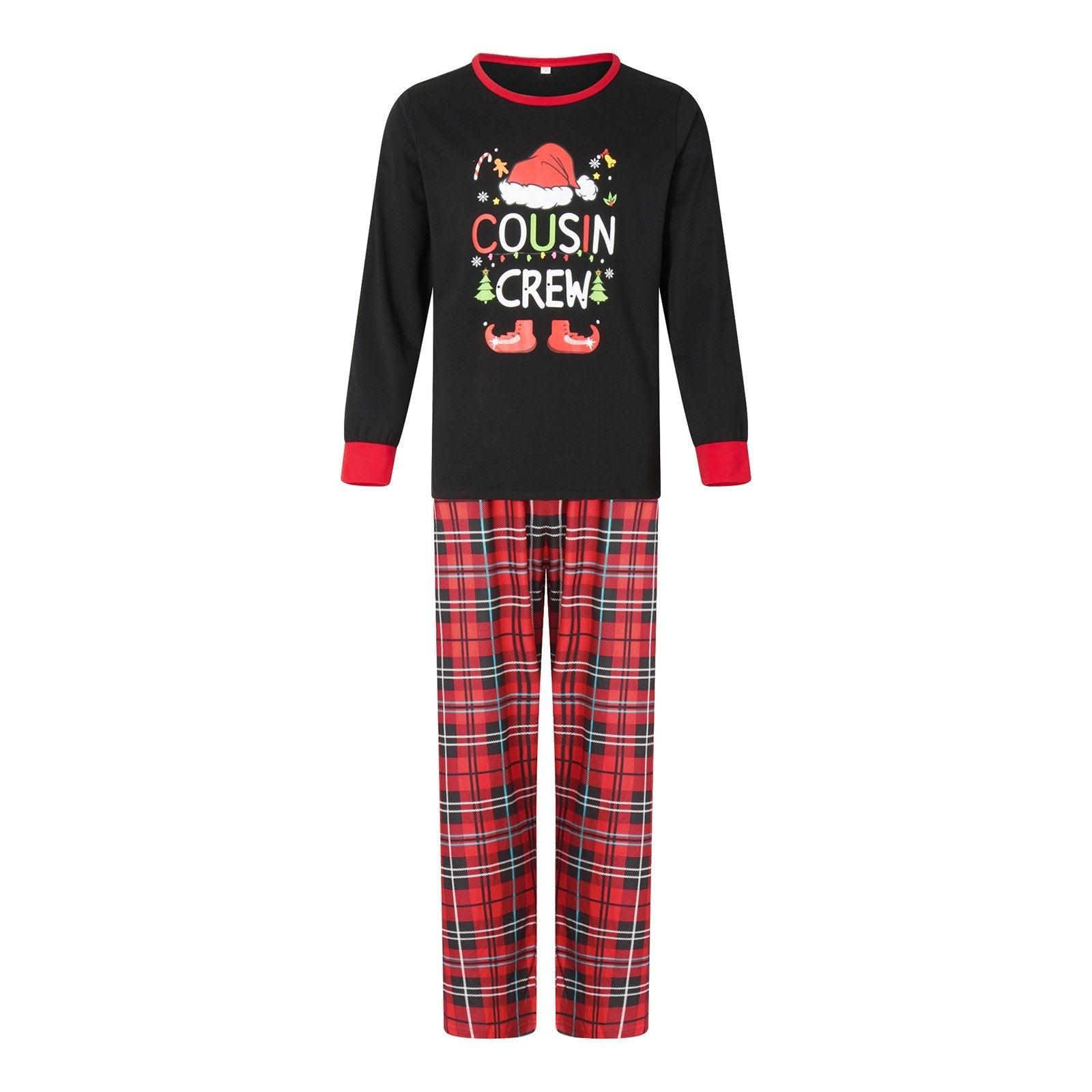 Black Elk Print Plaid Christmas Family Couples Matching Pajamas Party Sets - Pajamasbuy