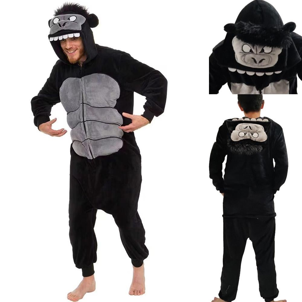 BuyBlack King Kong Cartoon Animal kigurumi onesies Flannel Costume Now Cheaper With 3 - 5 Days Ship - PajamasBuy