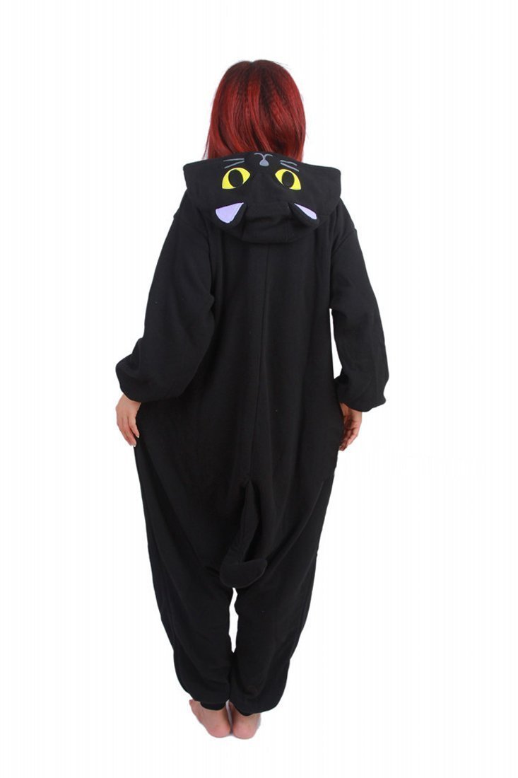 BuyBlack Kitty Cat Kigurumi Animal Onesies Costumes Pajamas Now Cheaper With 3 - 5 Days Ship - PajamasBuy