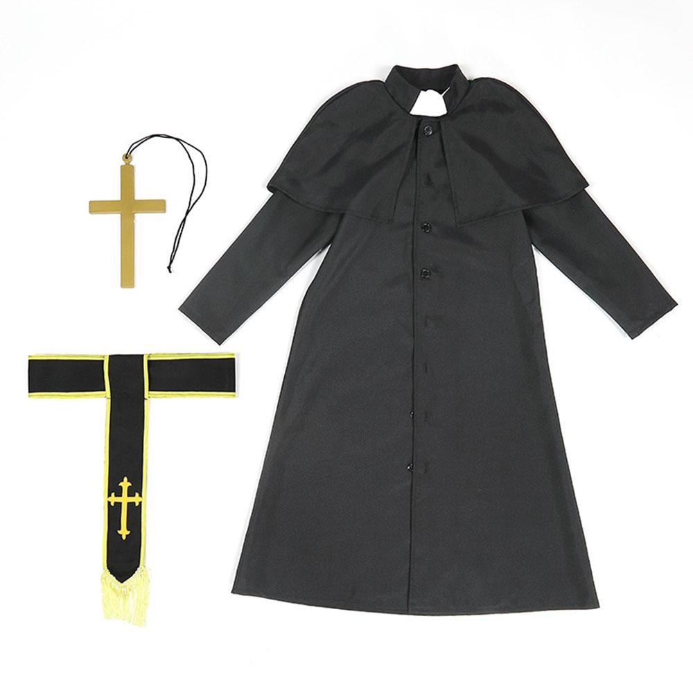 BuyBlack Robed Priest Halloween Outfits Carnival Cosplay Costume For Kids Now Cheaper With 3 - 5 Days Ship - PajamasBuy