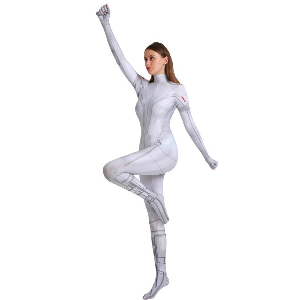 BuyBlack Widow White Cosplay Costume Zentai Bodysuit for Halloween Party Now Cheaper With 3 - 5 Days Ship - PajamasBuy