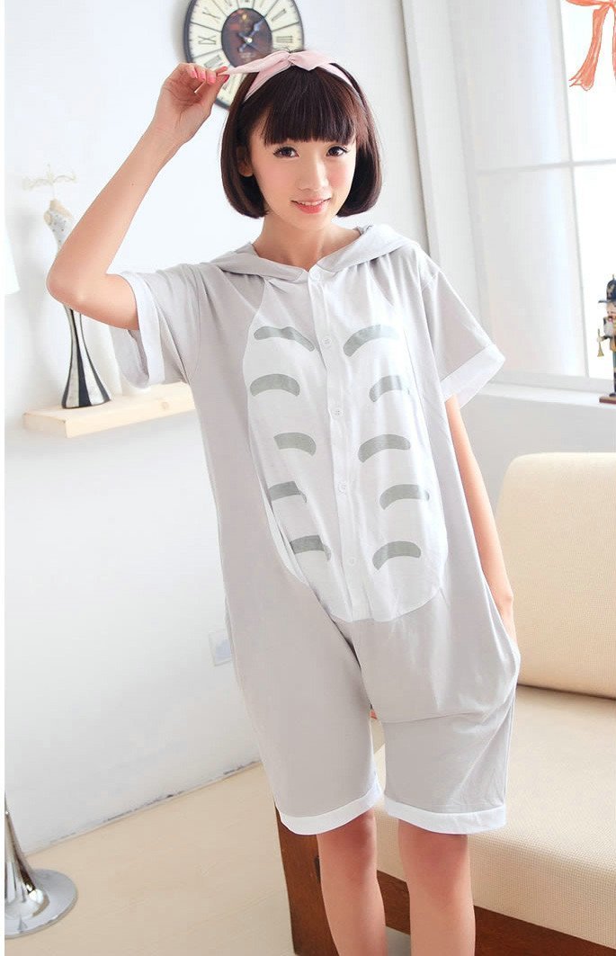 BuyBlink Totoro Pajamas Animal Onesie Hoodie Kigurumi Short Sleeve Now Cheaper With 3 - 5 Days Ship - PajamasBuy