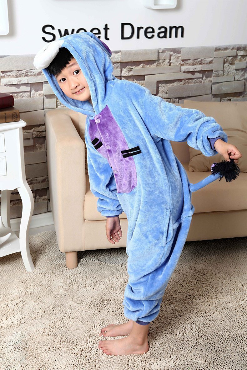 BuyBlue Eeyore Donkey Kid Kigurumi Onesies Pajamas gift Costume Now Cheaper With 3 - 5 Days Ship - PajamasBuy