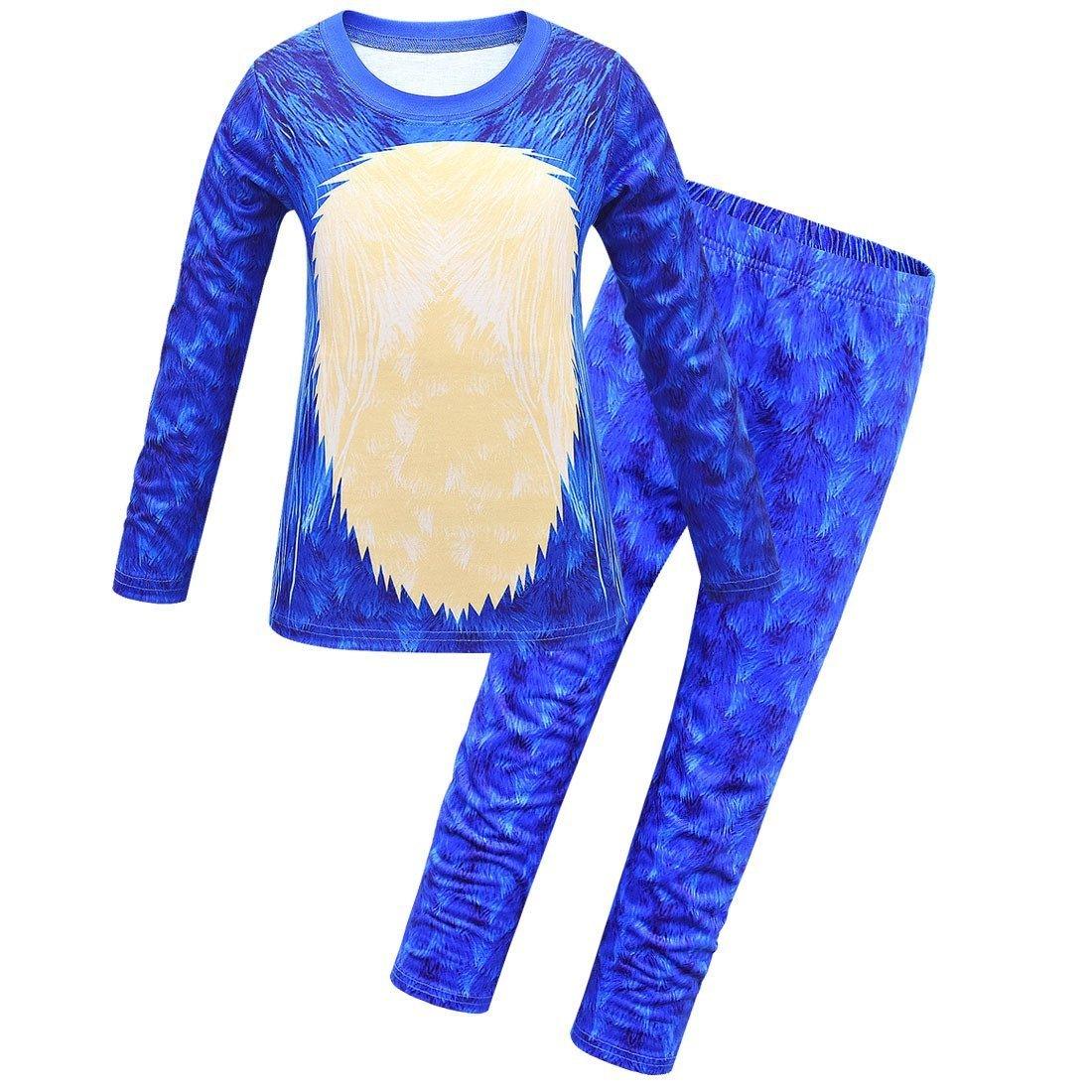 Boys Long Sleeve Cartoon Pants Set Sonic the Hedgehog Print costumes Set - Pajamasbuy