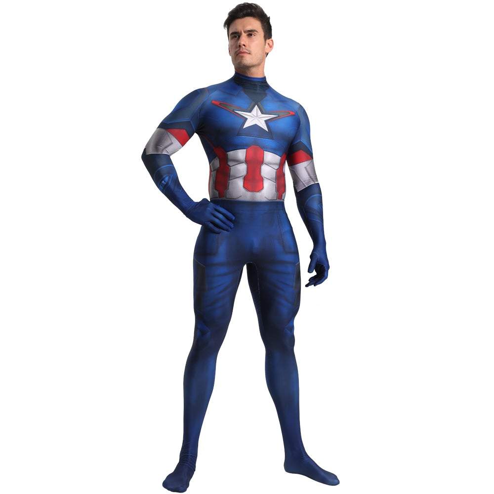 BuyCaptain America Outfits Halloween Cosplay Costume Bodysuit Now Cheaper With 3 - 5 Days Ship - PajamasBuy