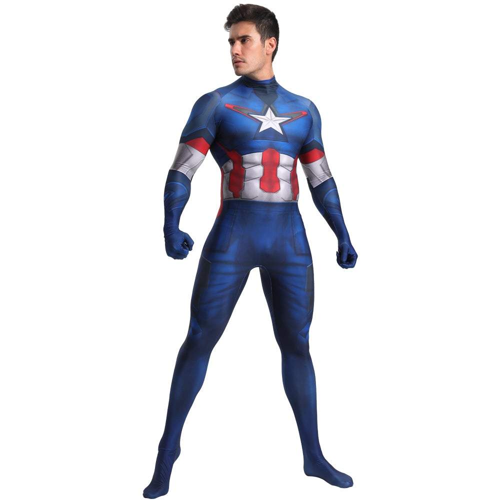 BuyCaptain America Outfits Halloween Cosplay Costume Bodysuit Now Cheaper With 3 - 5 Days Ship - PajamasBuy