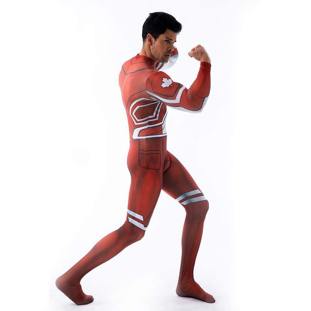 BuyCaptain Canuck Cosplay Costumes Jumpsuit Superhero Halloween Tights Zentai For Adult Kids Now Cheaper With 3 - 5 Days Ship - PajamasBuy