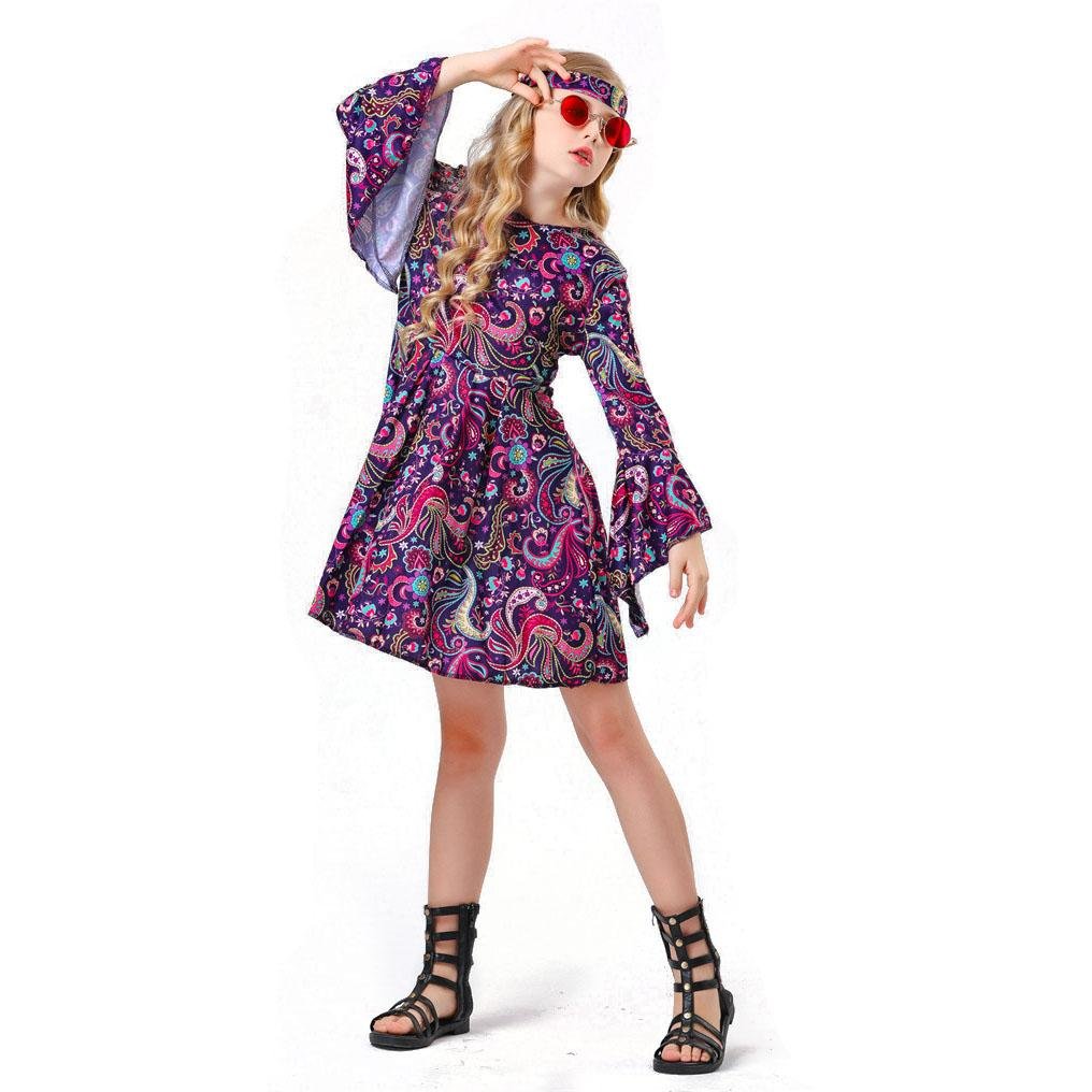 BuyChildren's 70s Retro Disco Hippie Fancy Dress Costumes Country Singer Cosplay Now Cheaper With 3 - 5 Days Ship - PajamasBuy