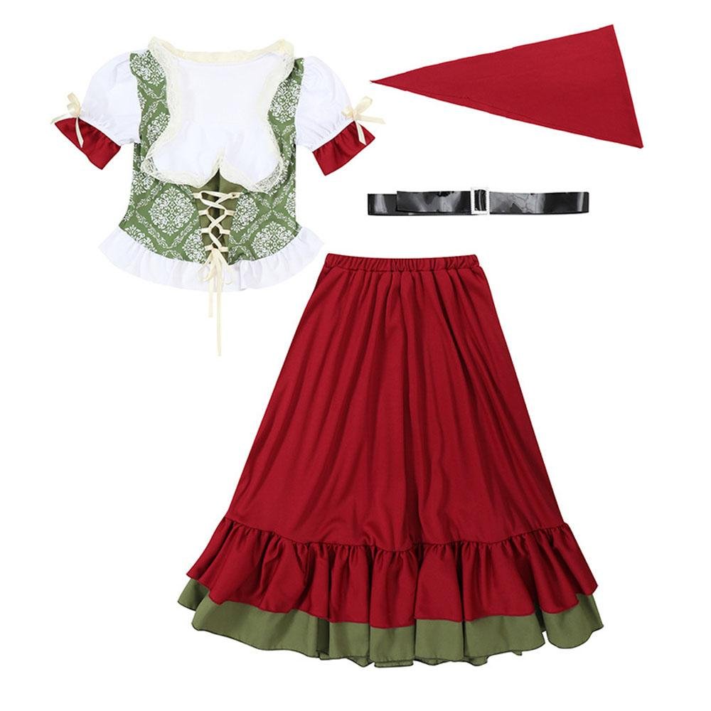 BuyChildren's Farm Oktoberfest Halloween Costume Wine Red Dance Skirt Outfit Now Cheaper With 3 - 5 Days Ship - PajamasBuy