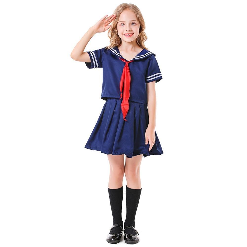 Children's Japanese anime style JK dark blue sailor costume - Pajamasbuy