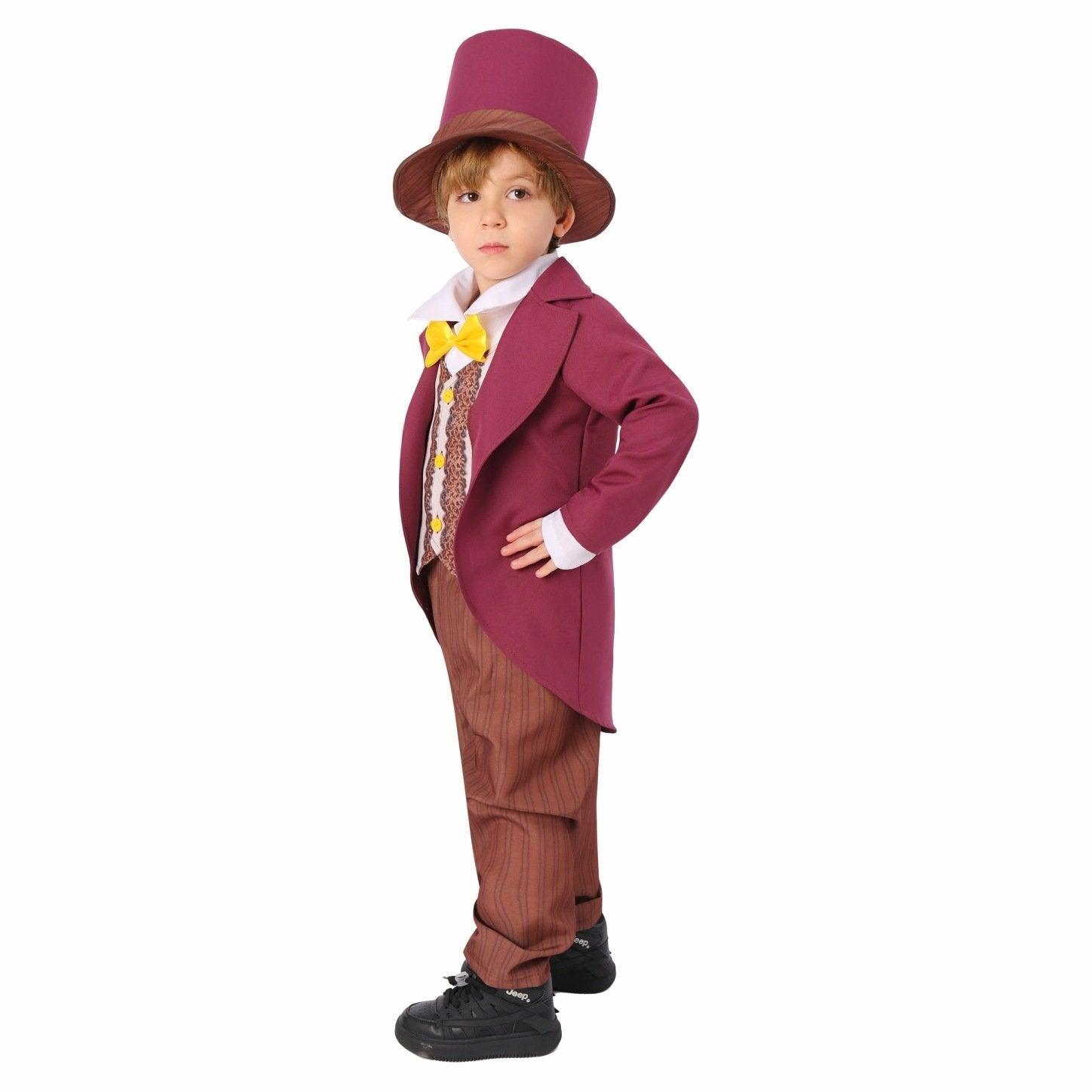 Chocolate Willy Wonka Movie Purple Kids Party Suit Cosplay Costumes Halloween - Pajamasbuy