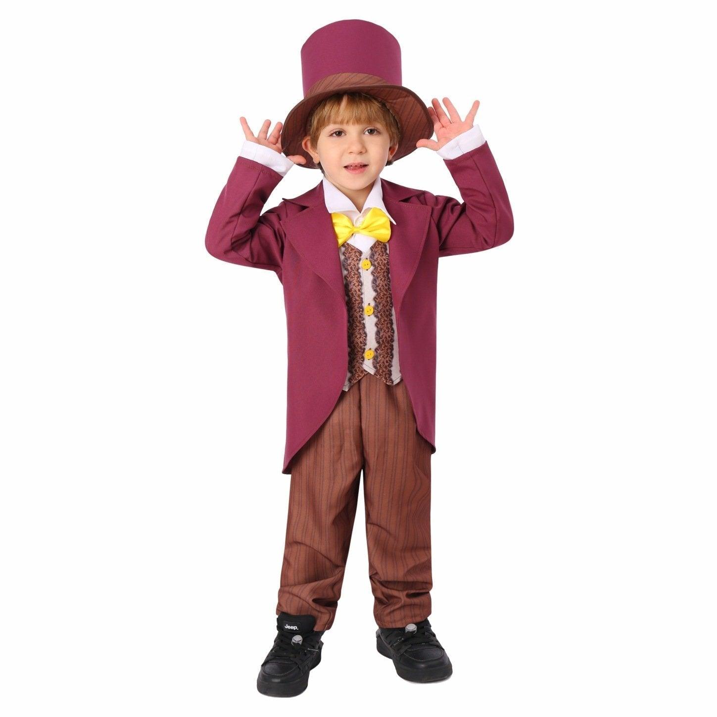 Chocolate Willy Wonka Movie Purple Kids Party Suit Cosplay Costumes Halloween - Pajamasbuy