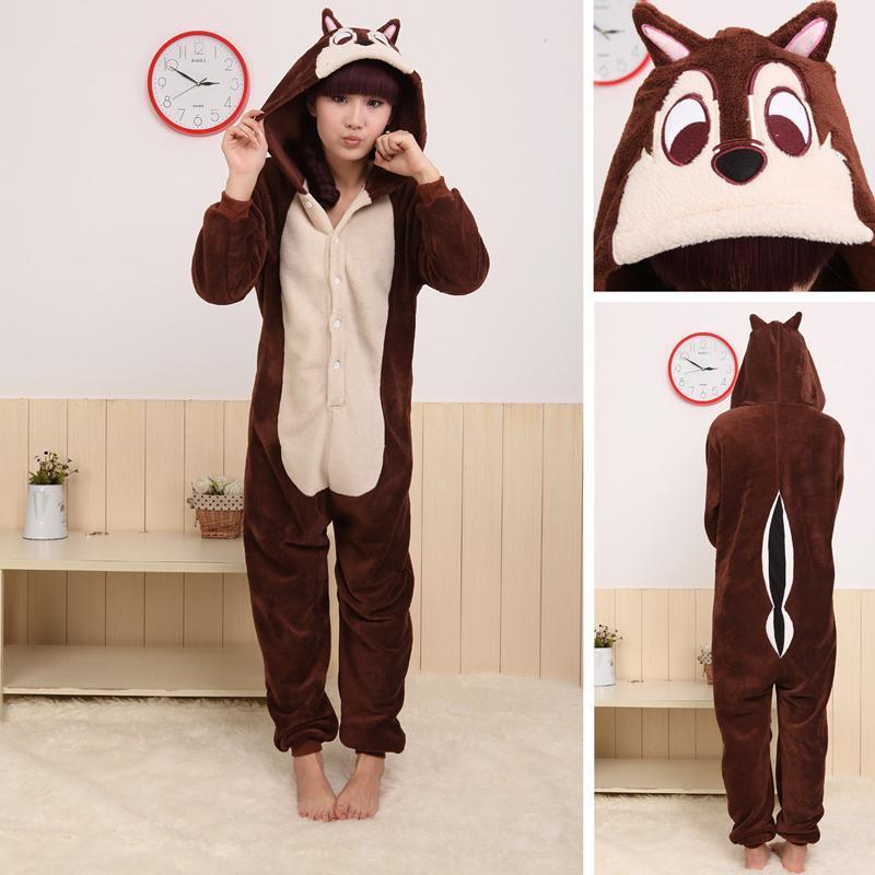 BuyCoffee Squirrel Animal Onesie Hoodie Kigurumi Costume Pajamas Now Cheaper With 3 - 5 Days Ship - PajamasBuy