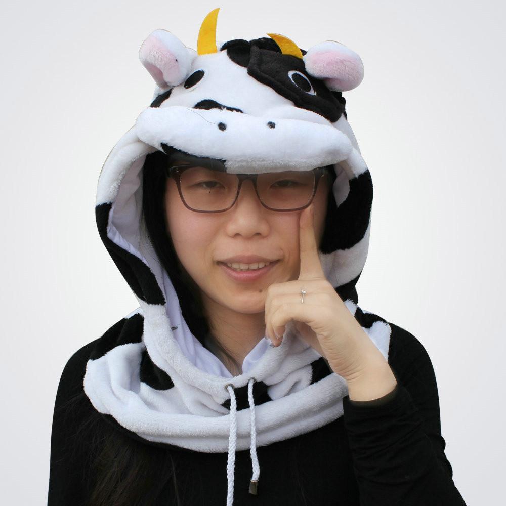 BuyCow Kigurumi Neckwarmer Hood hat animal onesiese accessories Now Cheaper With 3 - 5 Days Ship - PajamasBuy