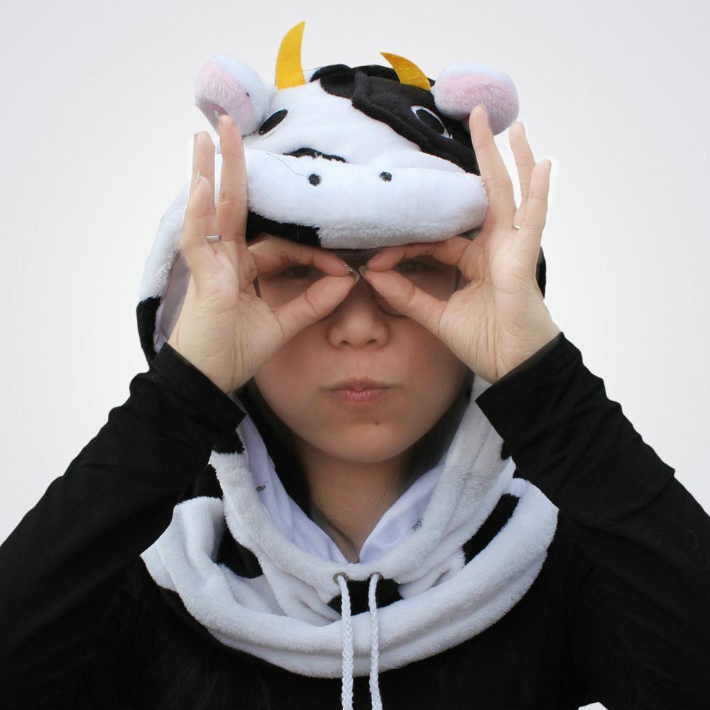 BuyCow Kigurumi Neckwarmer Hood hat animal onesiese accessories Now Cheaper With 3 - 5 Days Ship - PajamasBuy