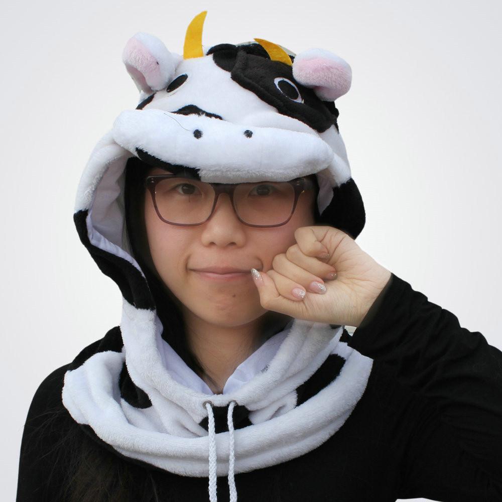 BuyCow Kigurumi Neckwarmer Hood hat animal onesiese accessories Now Cheaper With 3 - 5 Days Ship - PajamasBuy