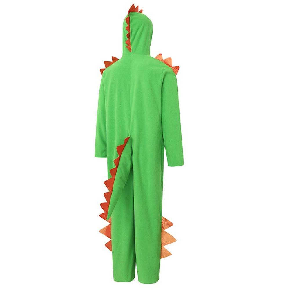 Cute Green Big Tail Dinosaur Animal Adult Jumpsuit Cosplay Costume Carnival - Pajamasbuy