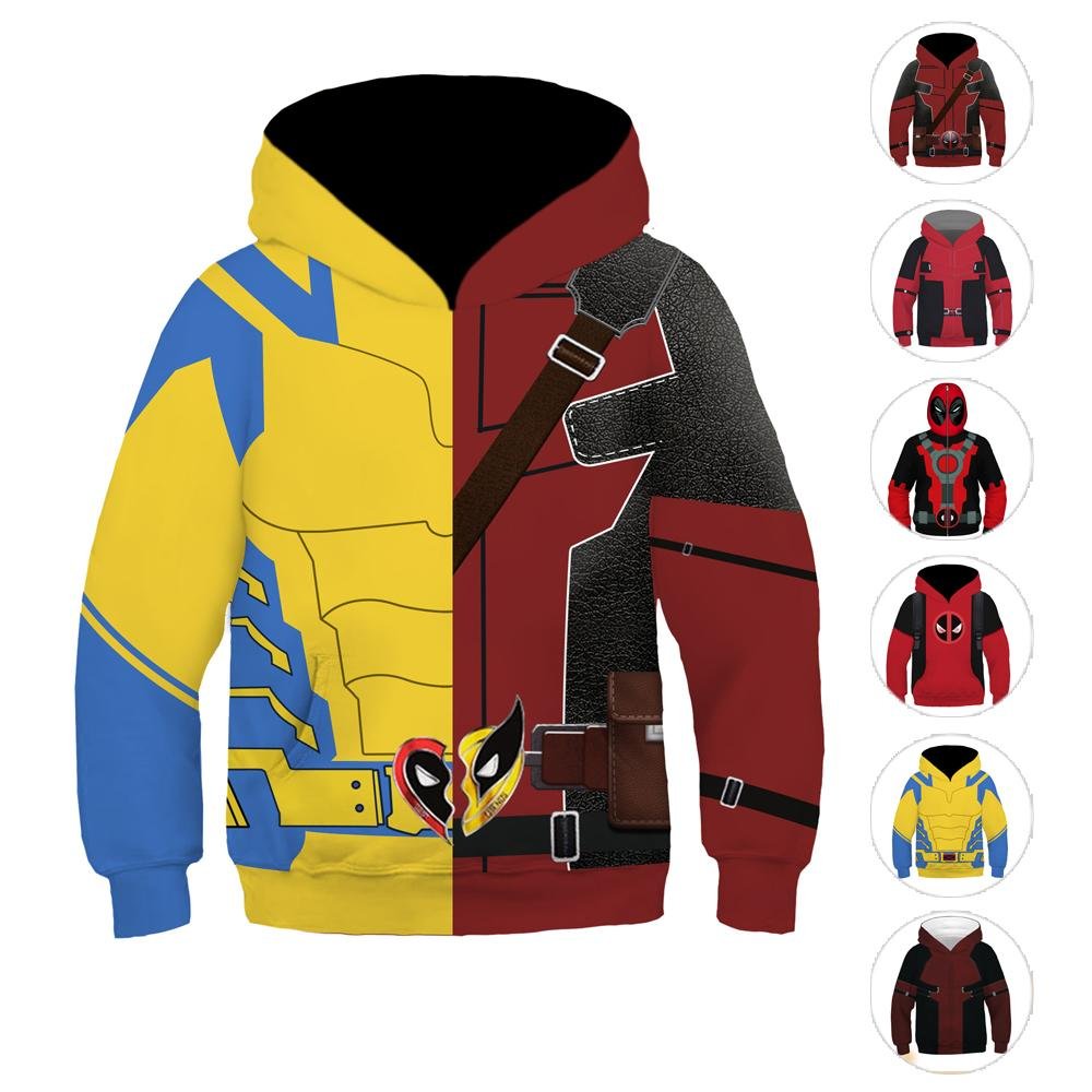 BuyDeadpool and Wolverine Children 3D cartoon Sweater Jumpsuit cosplay Now Cheaper With 3 - 5 Days Ship - PajamasBuy