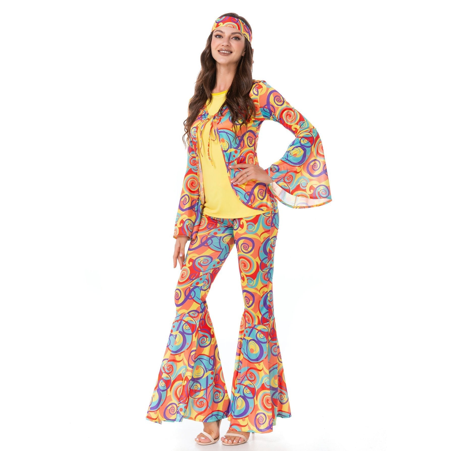 BuyDisco 70s Fancy Dress Retro hip - hop hippie Couple Stage Costumes Halloween Now Cheaper With 3 - 5 Days Ship - PajamasBuy