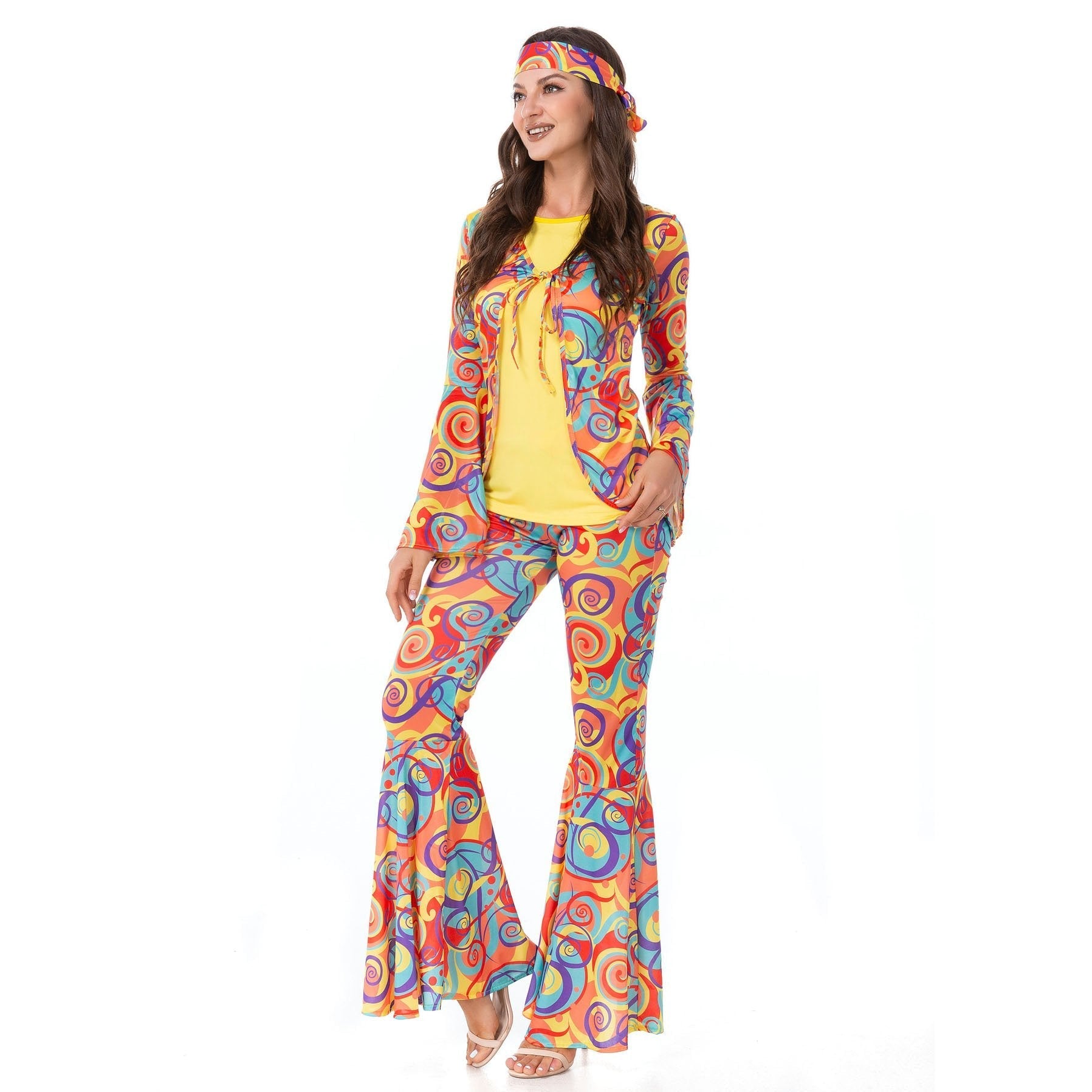 BuyDisco 70s Fancy Dress Retro hip - hop hippie Couple Stage Costumes Halloween Now Cheaper With 3 - 5 Days Ship - PajamasBuy