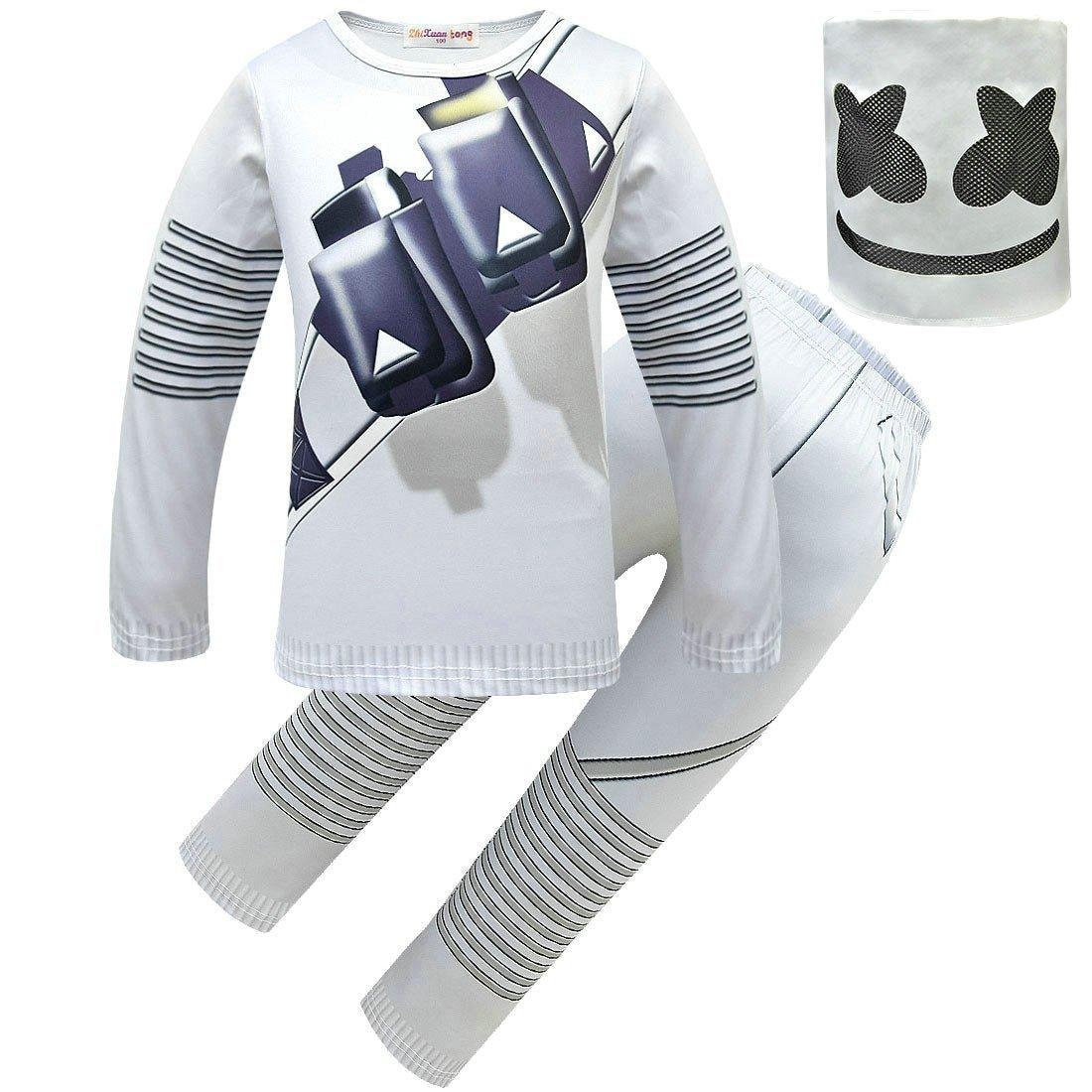 DJ Marshmello Chris Comstock Costume Top Pants Mask for Kid - Pajamasbuy