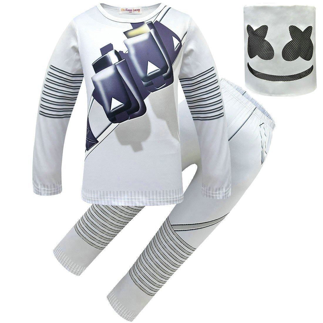 BuyDJ Marshmello Chris Comstock Costume Top Pants Mask for Kid Now Cheaper With 3 - 5 Days Ship - PajamasBuy